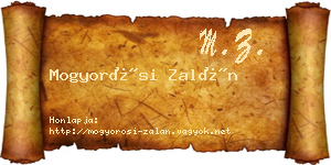 Mogyorósi Zalán névjegykártya